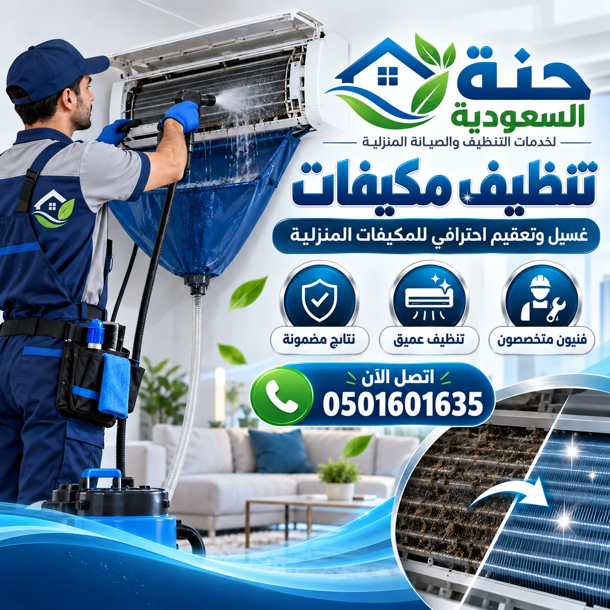 تنظيف مكيفات سبليت بحي الشهداء الجنوبية بالطائف - جنة السعودية