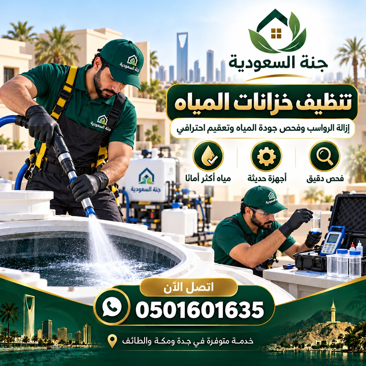 تنظيف الخزانات الأرضية والعلوية برابغ